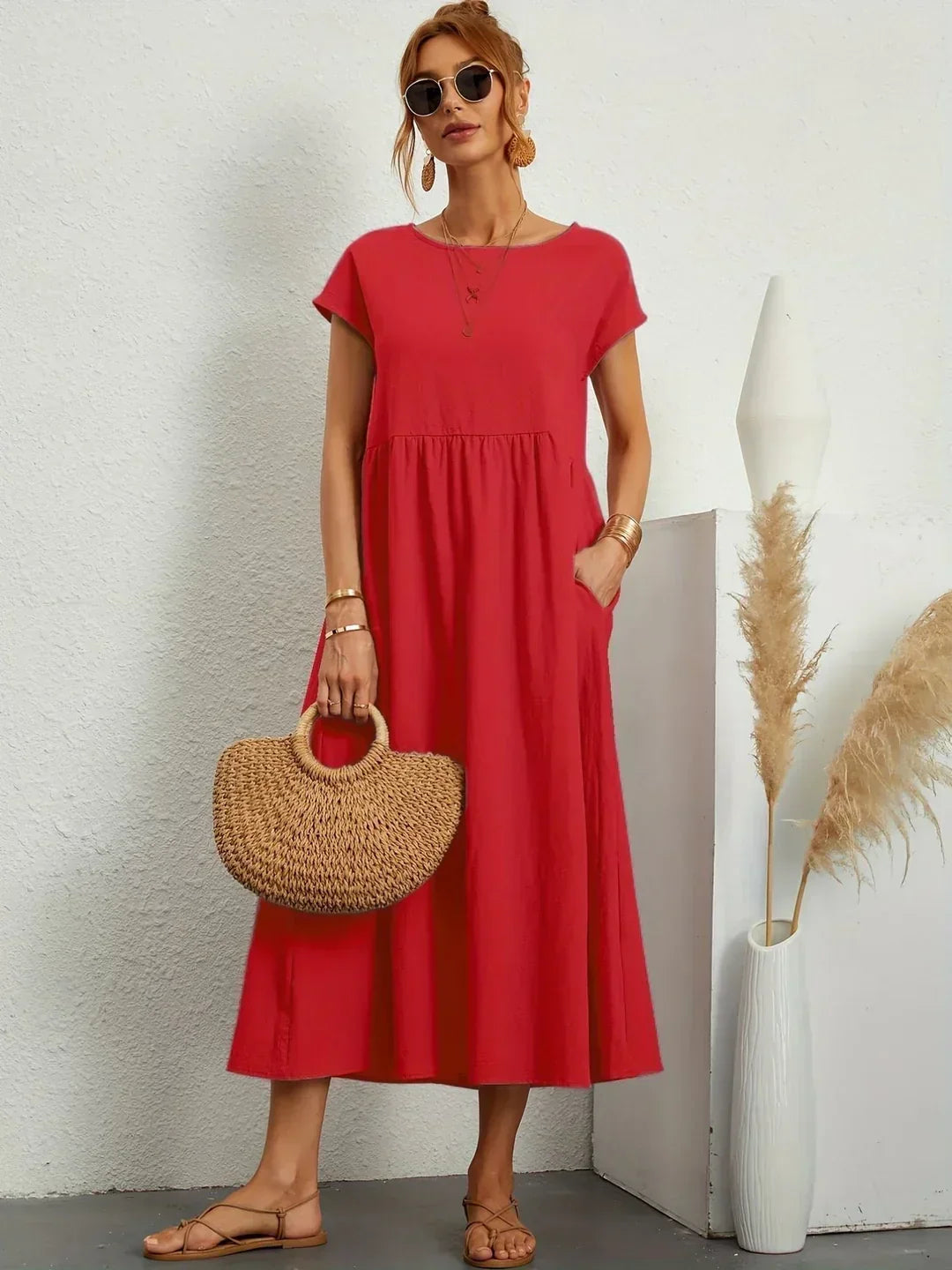 Lidia™ — Zwiewna sukienka midi o ponadczasowej elegancji
