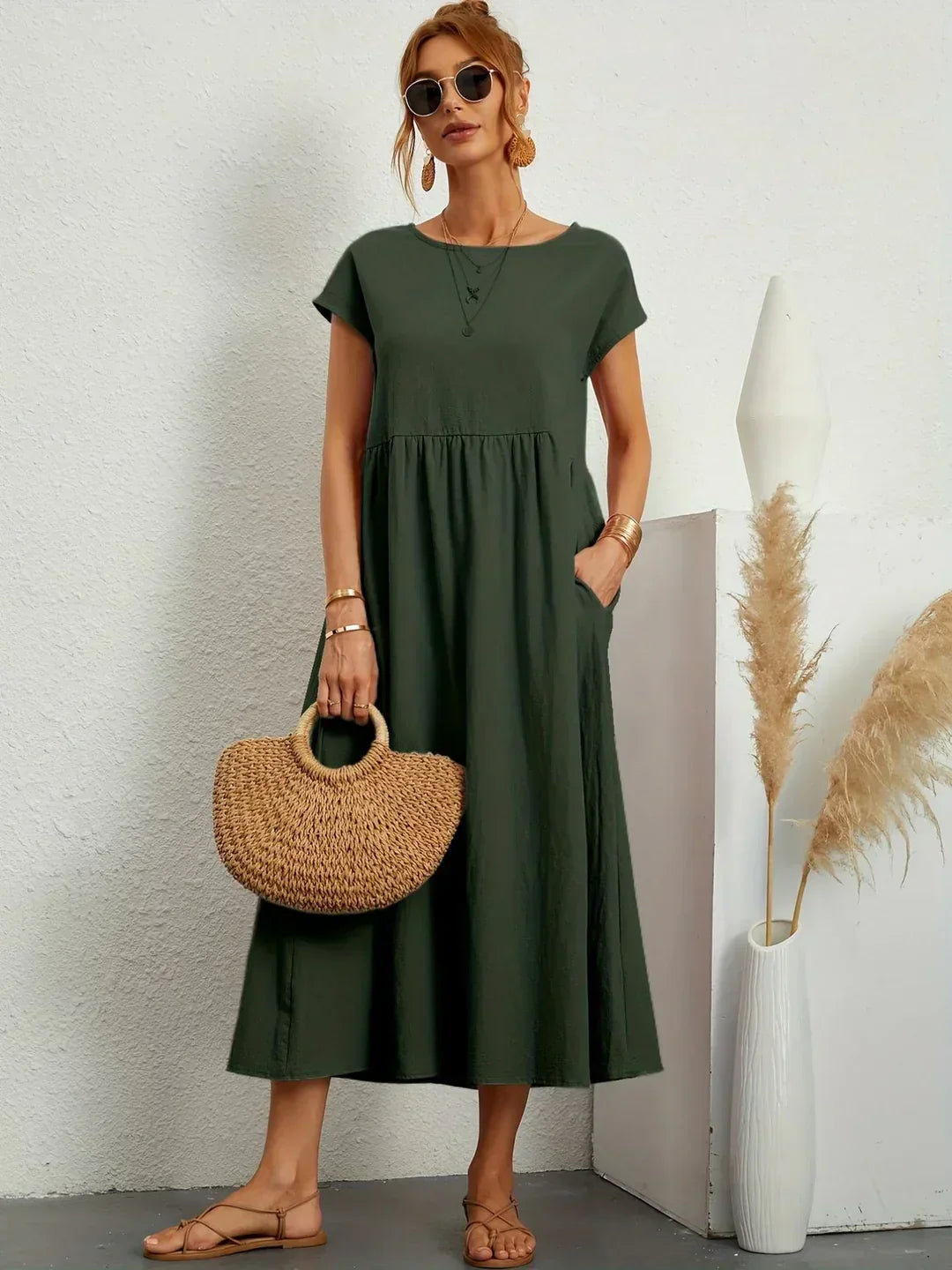 Lidia™ — Zwiewna sukienka midi o ponadczasowej elegancji