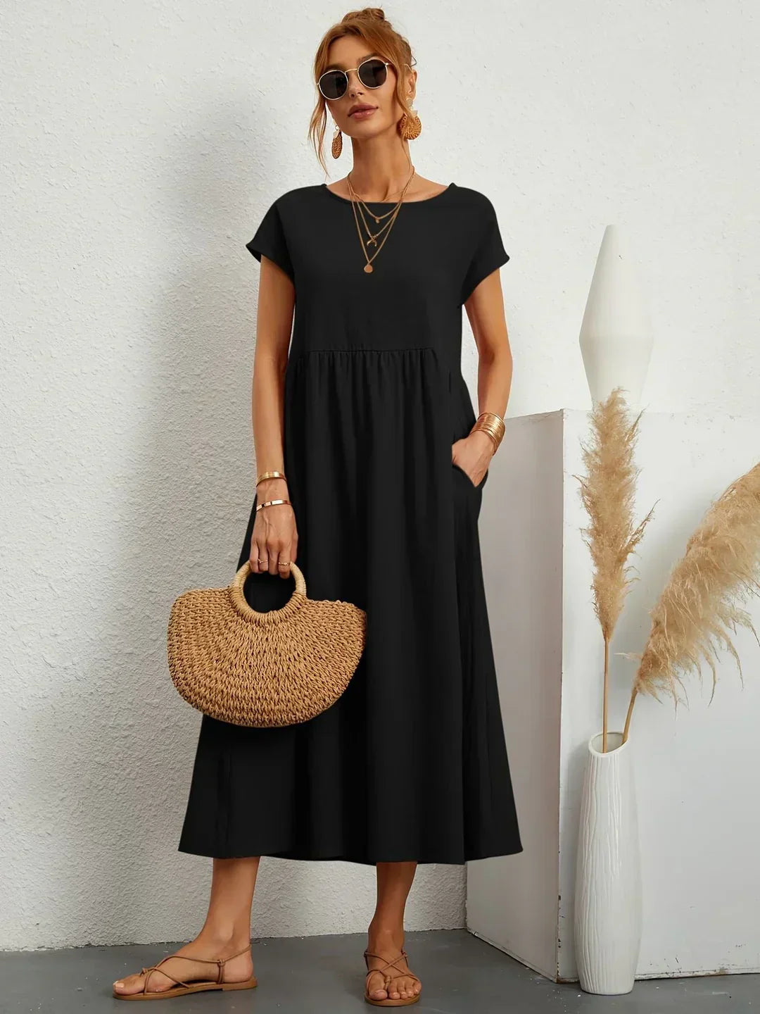 Lidia™ — Zwiewna sukienka midi o ponadczasowej elegancji
