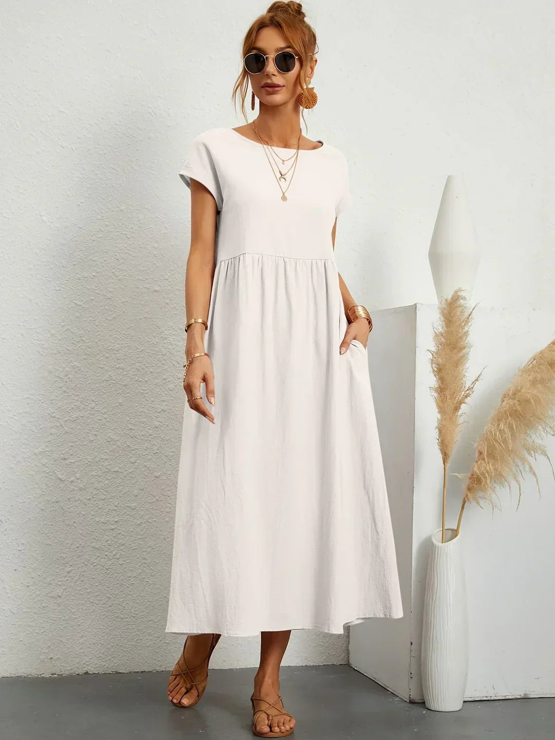 Lidia™ — Zwiewna sukienka midi o ponadczasowej elegancji