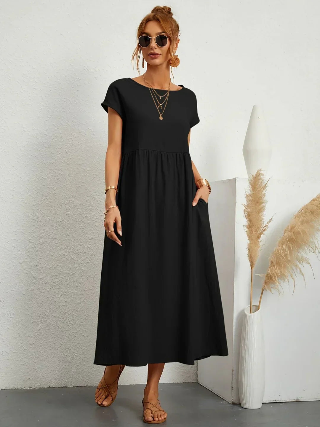 Lidia™ — Zwiewna sukienka midi o ponadczasowej elegancji