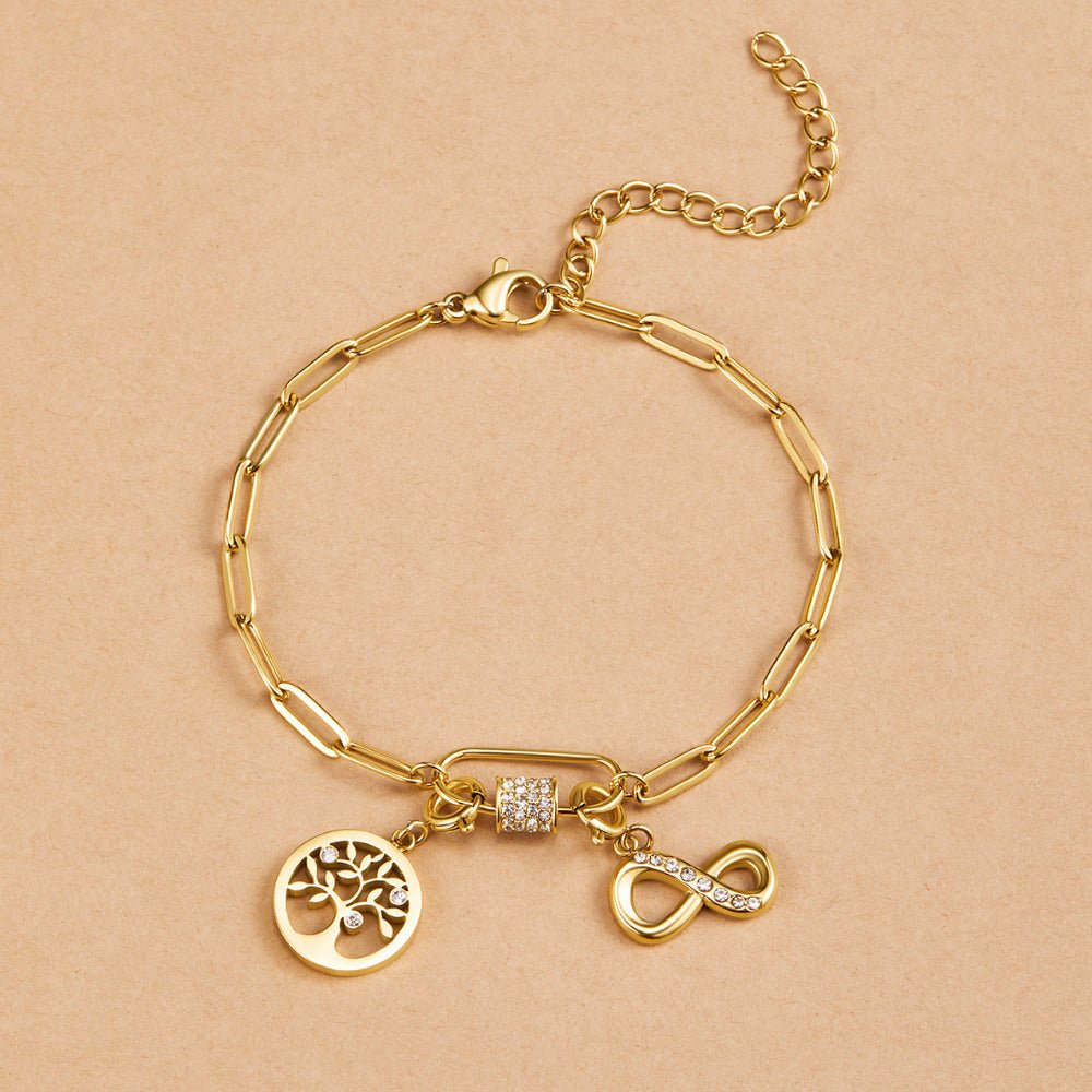 Crystal & Gold Infinity Charm