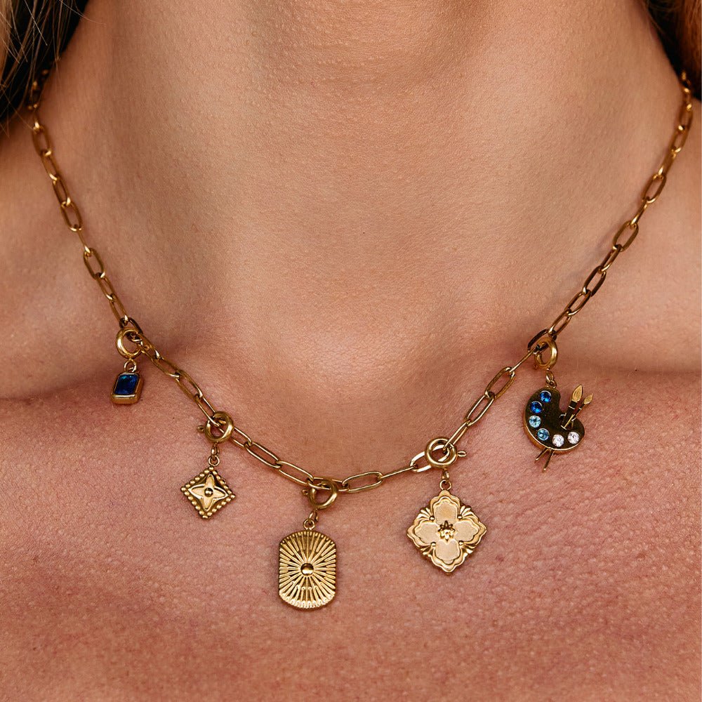 Golden Clover Leaf Charm