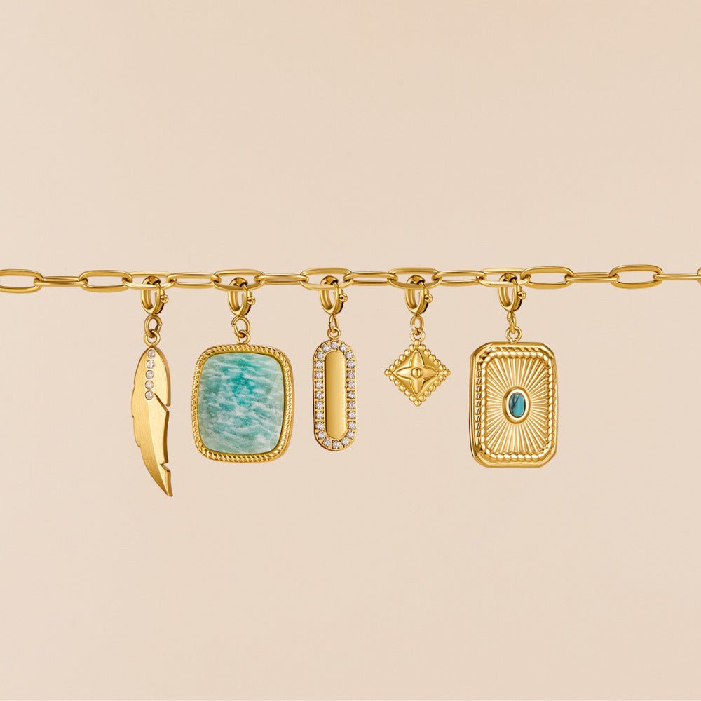 Green Amazonite Stone Charm