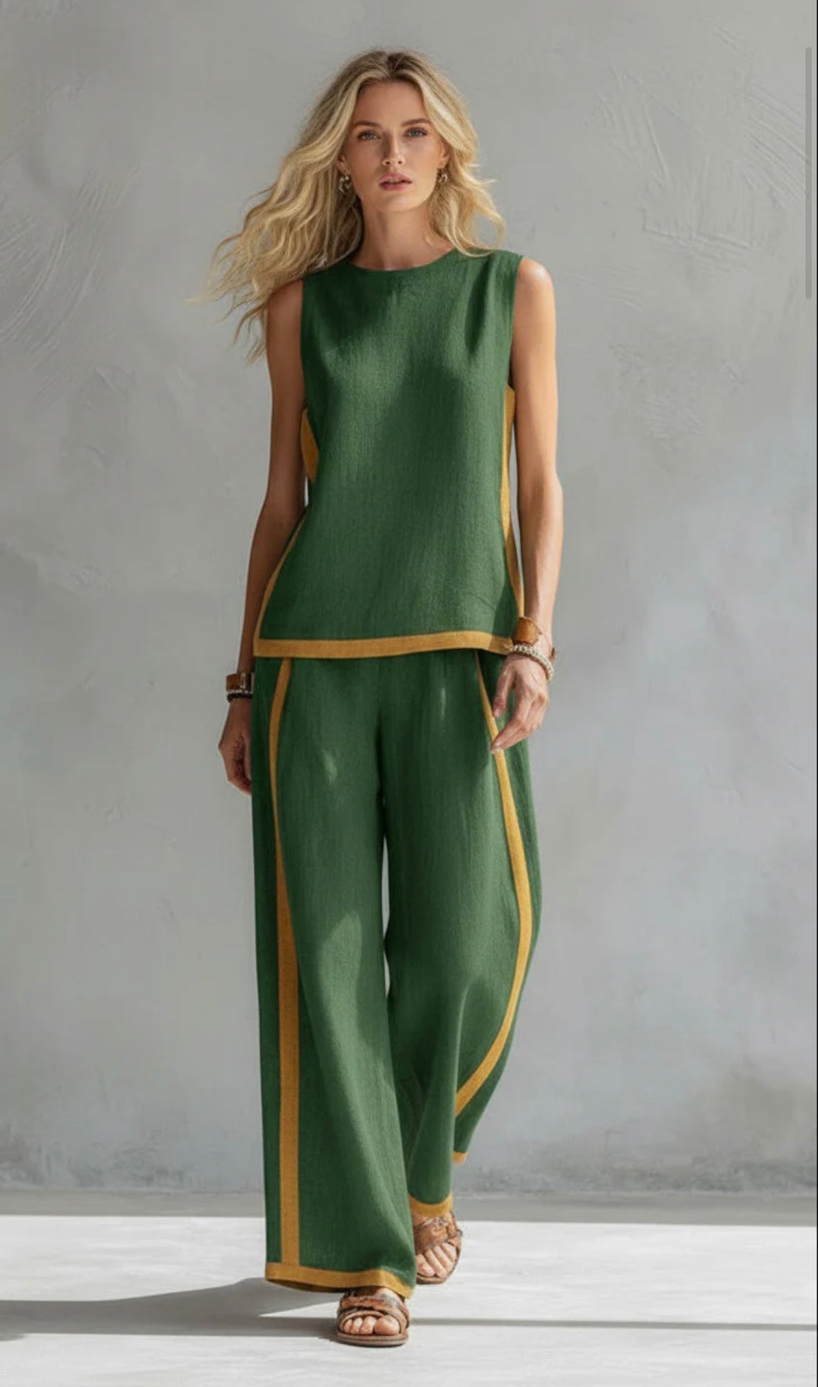 Monika | Elegancki lniany zestaw