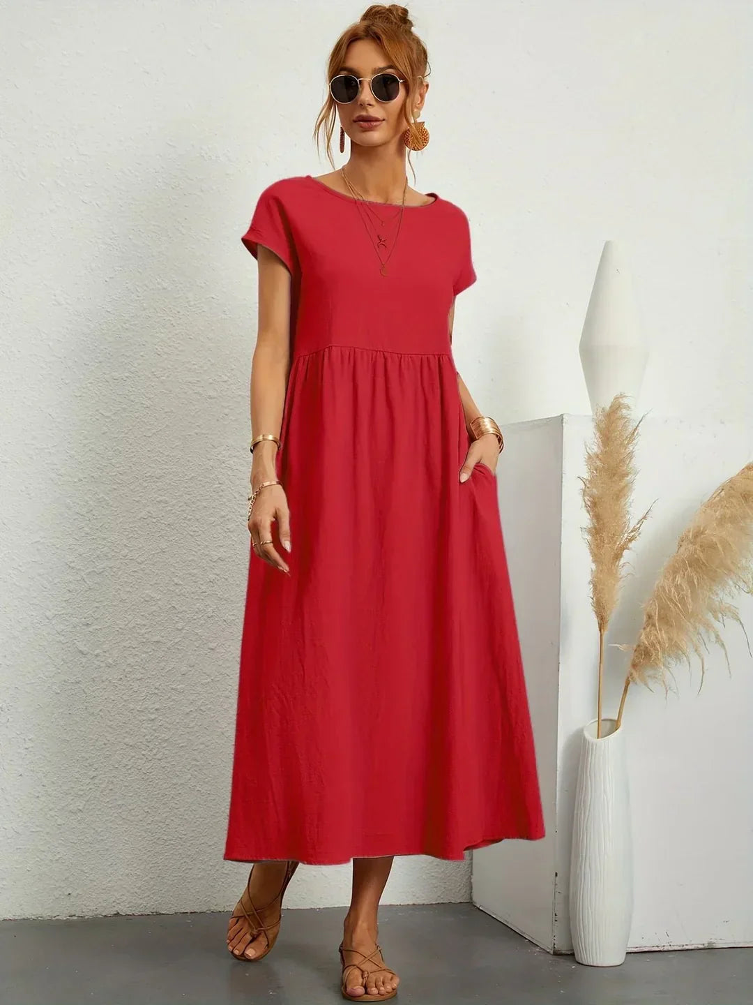 Lidia™ — Zwiewna sukienka midi o ponadczasowej elegancji