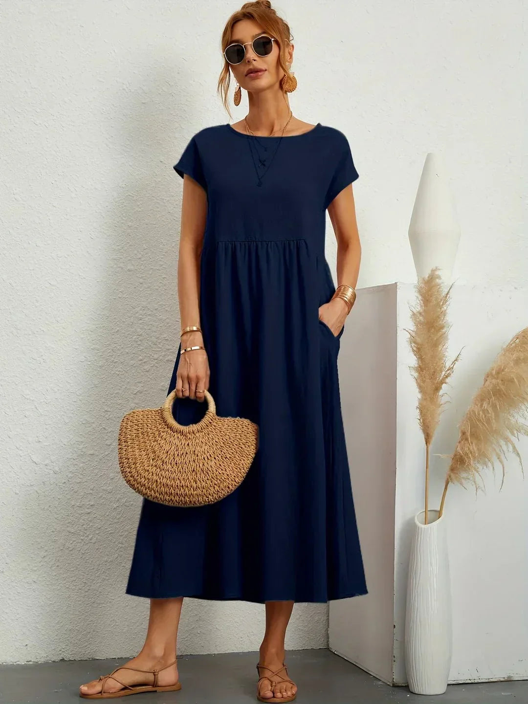 Lidia™ — Zwiewna sukienka midi o ponadczasowej elegancji