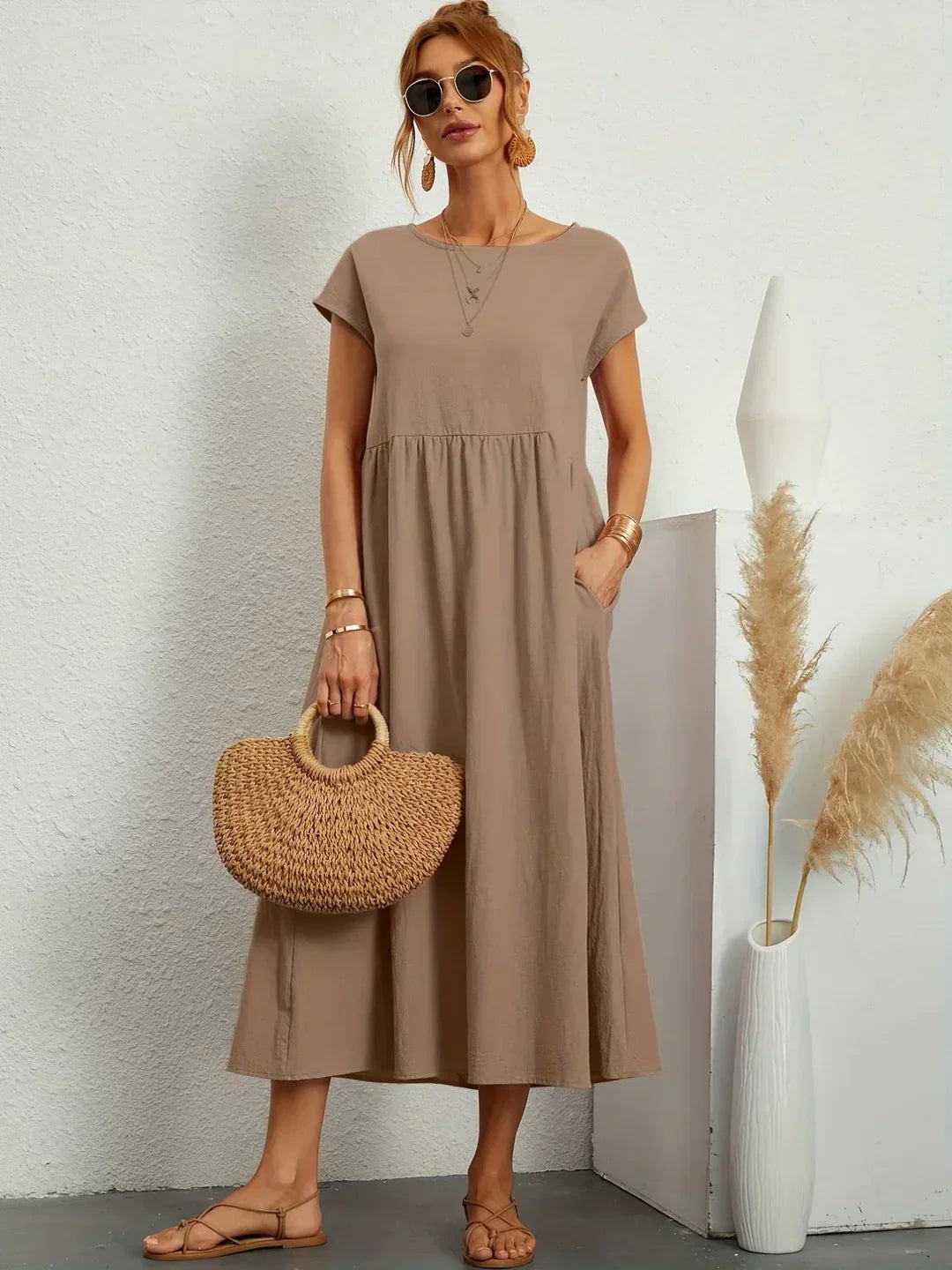 Lidia™ — Zwiewna sukienka midi o ponadczasowej elegancji