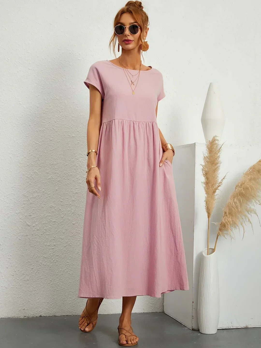 Lidia™ — Zwiewna sukienka midi o ponadczasowej elegancji