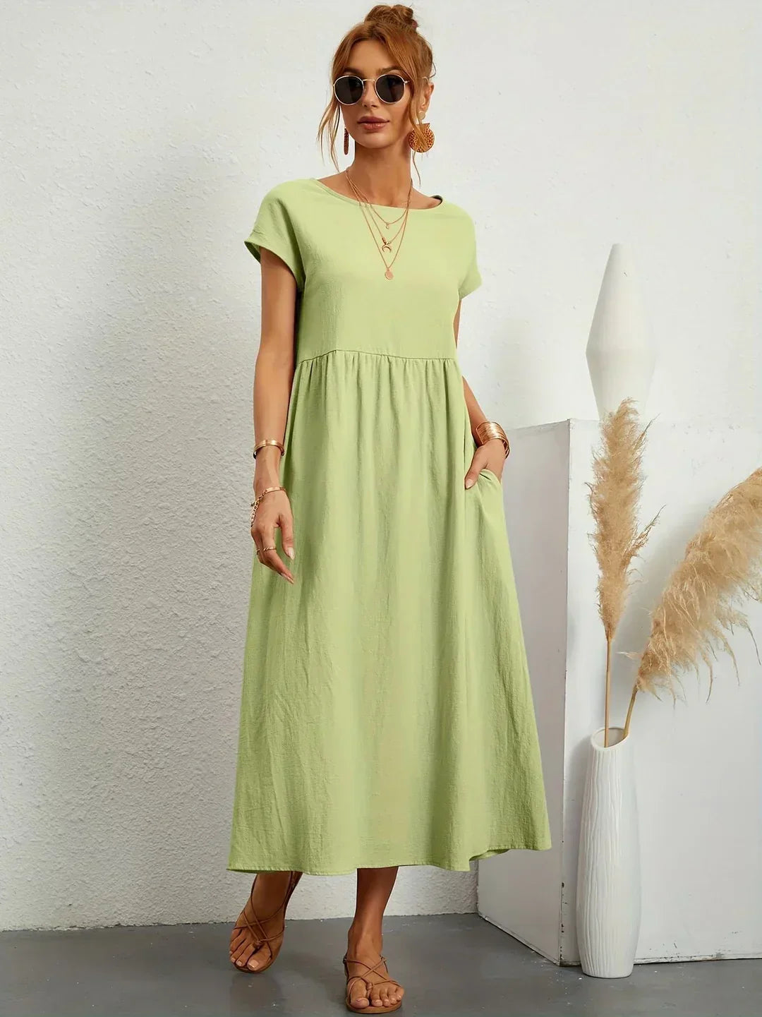 Lidia™ — Zwiewna sukienka midi o ponadczasowej elegancji