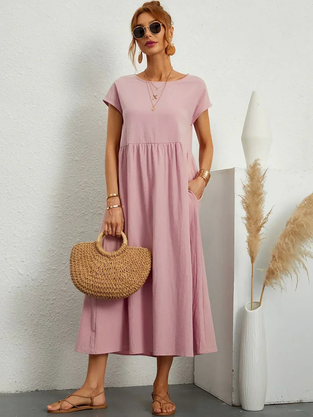 Lidia™ — Zwiewna sukienka midi o ponadczasowej elegancji