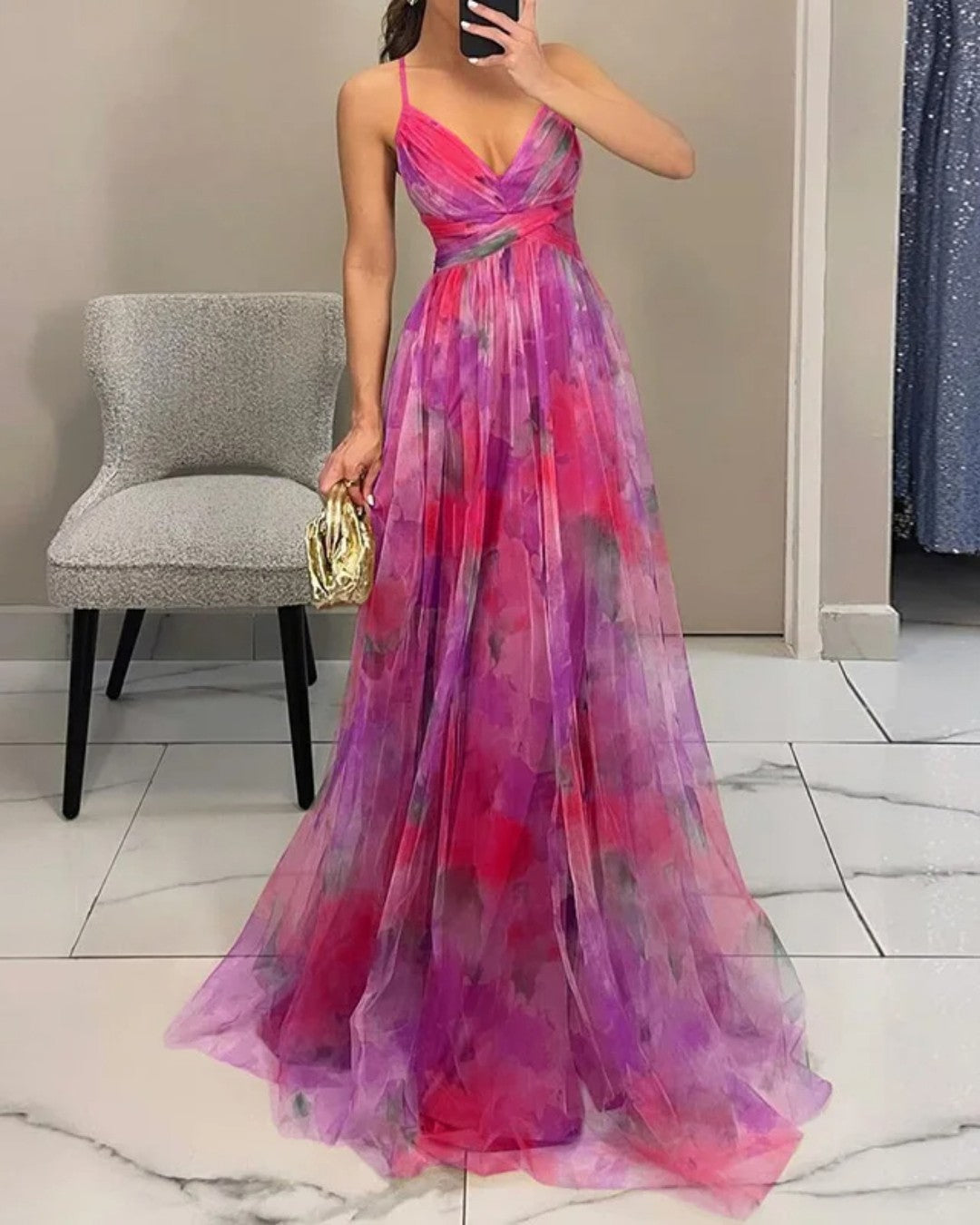 Eliza - Czarująca sukienka maxi w kwiaty