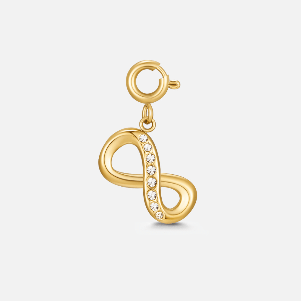 Crystal & Gold Infinity Charm