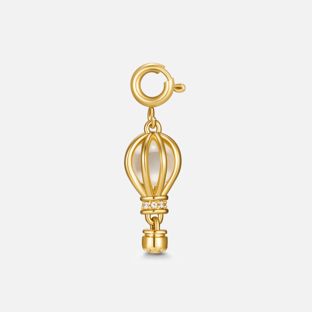 Golden Hot Air Balloon Charm