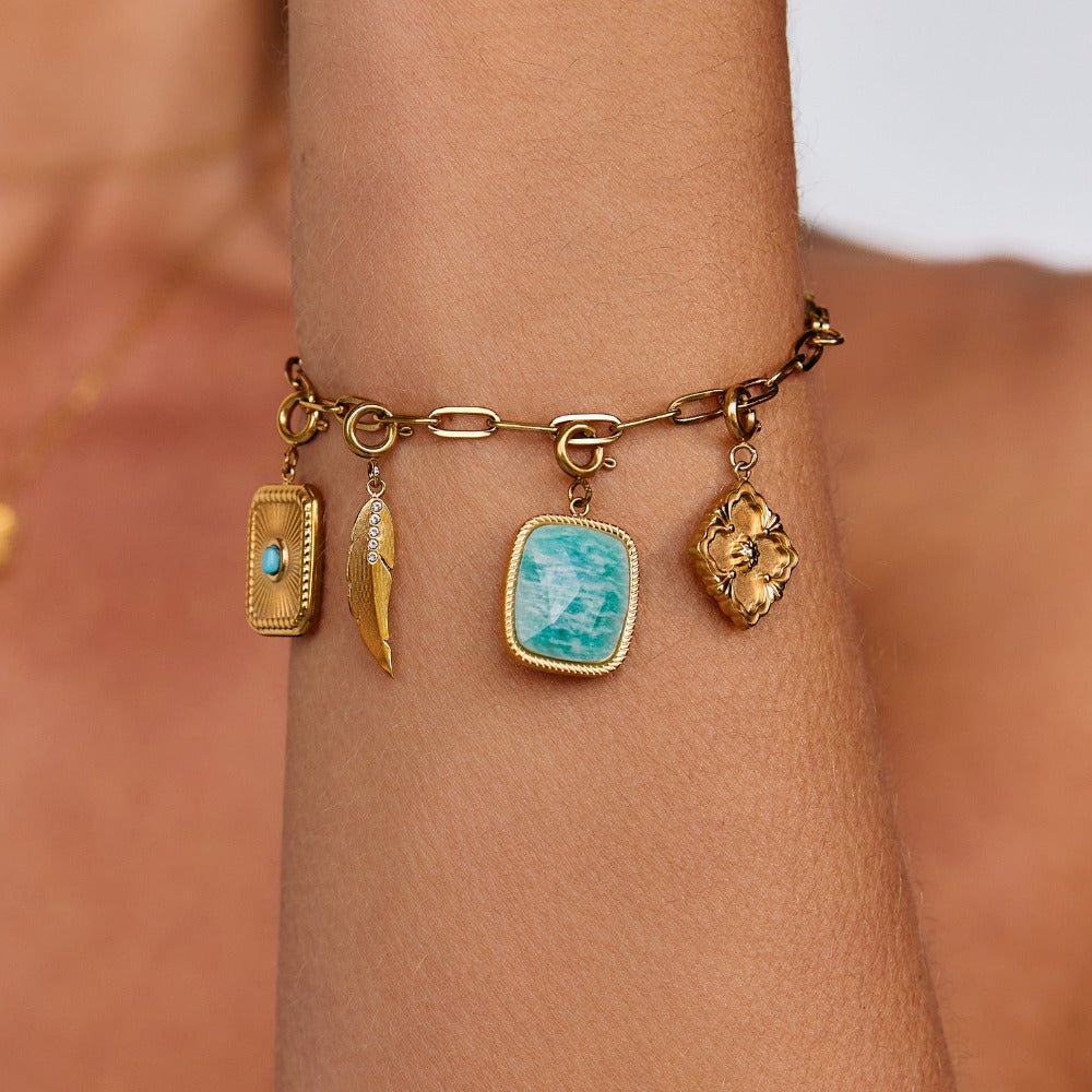 Green Amazonite Stone Charm