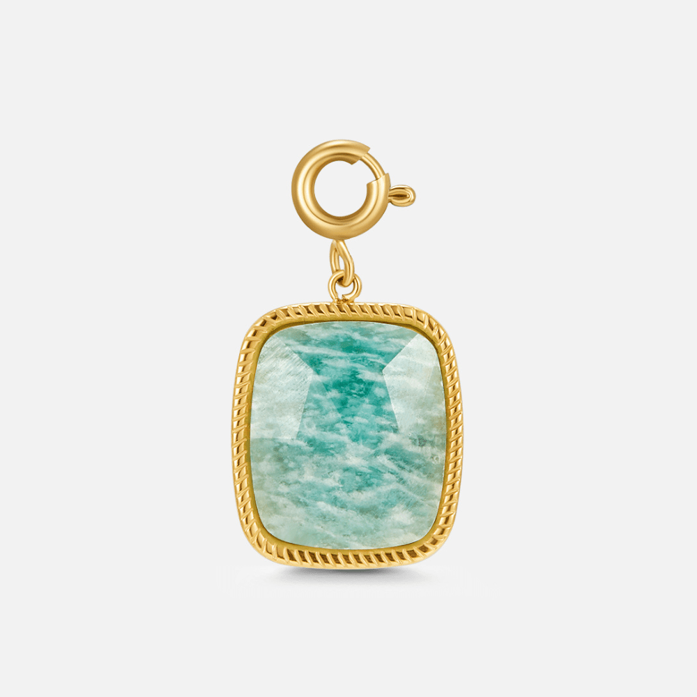 Green Amazonite Stone Charm