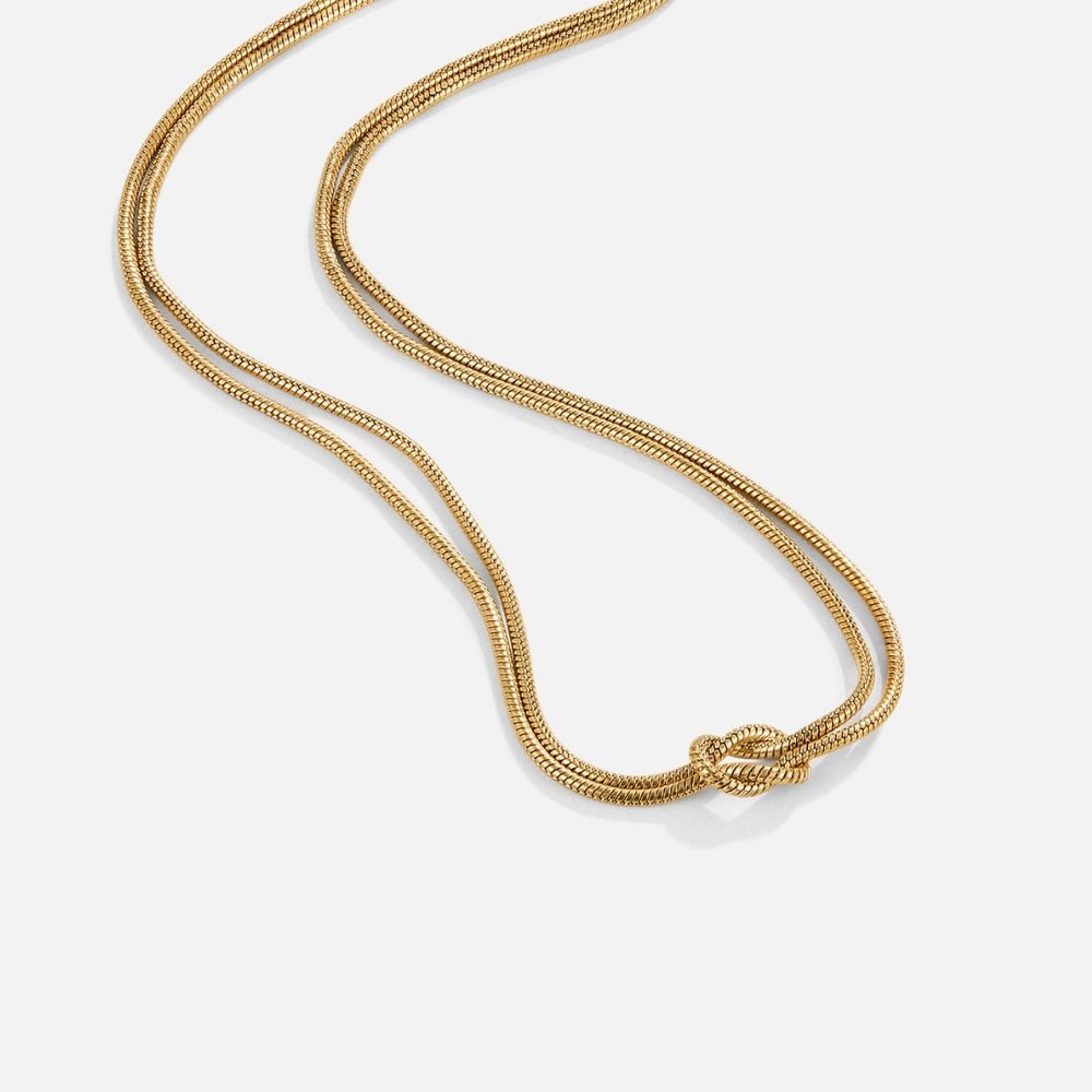 Knotted Gold Chain Necklace