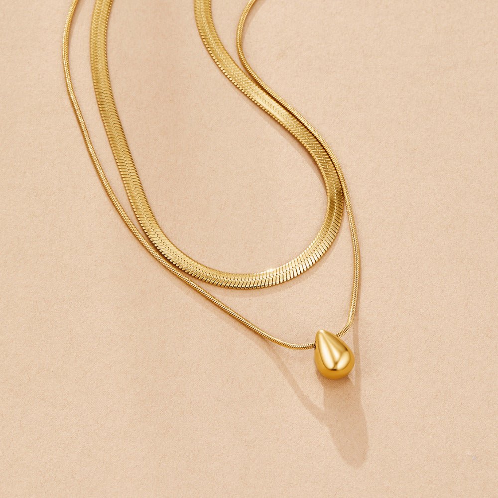 Layered Bella Teardrop Necklace