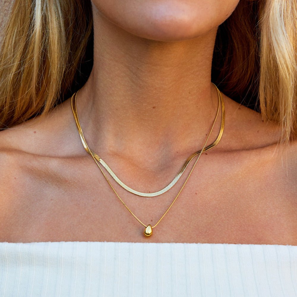 Layered Bella Teardrop Necklace