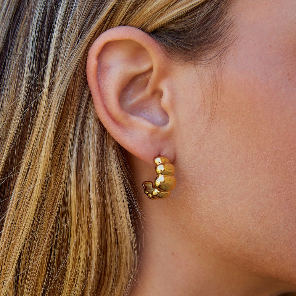 Rene Gold Puff Earrings