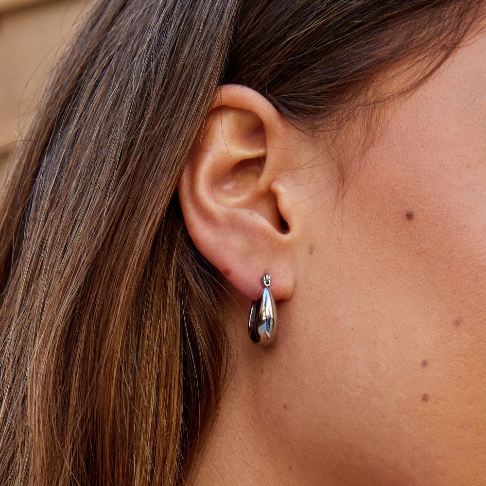 Silver Serenity Hoop Earrings