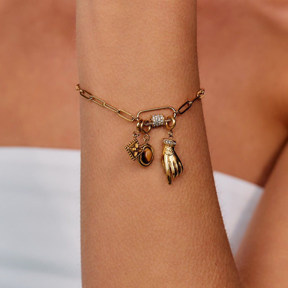 Tiger Eye Stone Charm