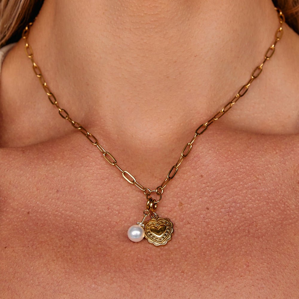 Vintage Gold Heart Charm